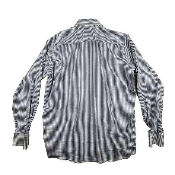 Eton Men's XL Blue Striped Dress Shirt French Cuffs Contemporary Fit LS SEE DESC - Picture 2 of 15